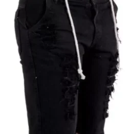 Bermuda Jeans Masculina Premium de Algodão Preto